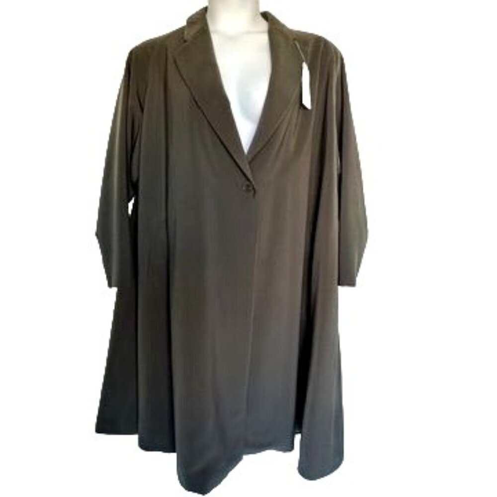 Giorgio Armani Le Collezioni Olive Dress Trench Coat Oversized 6 NWT MSRP $1325